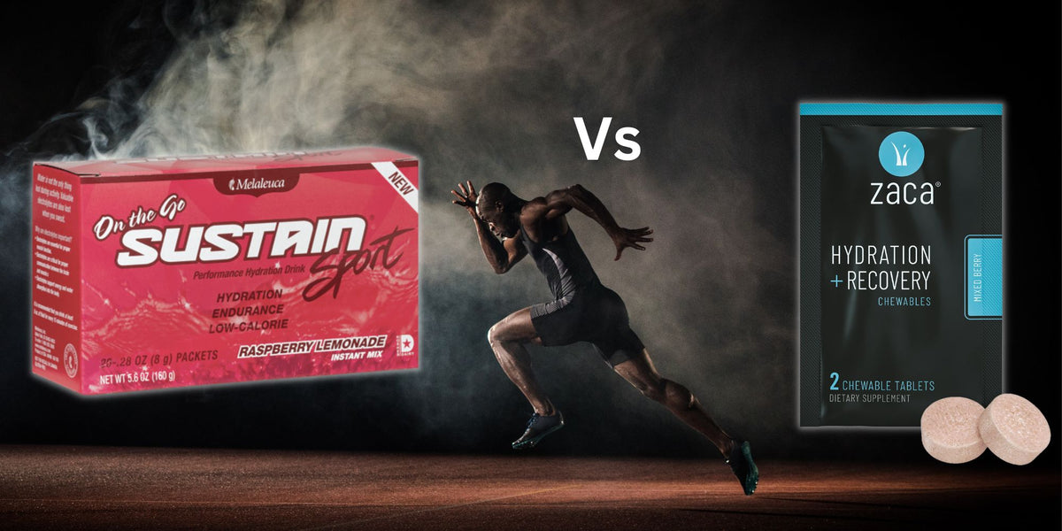 Sustain Performance Hydration Drink Sport vs Zaca